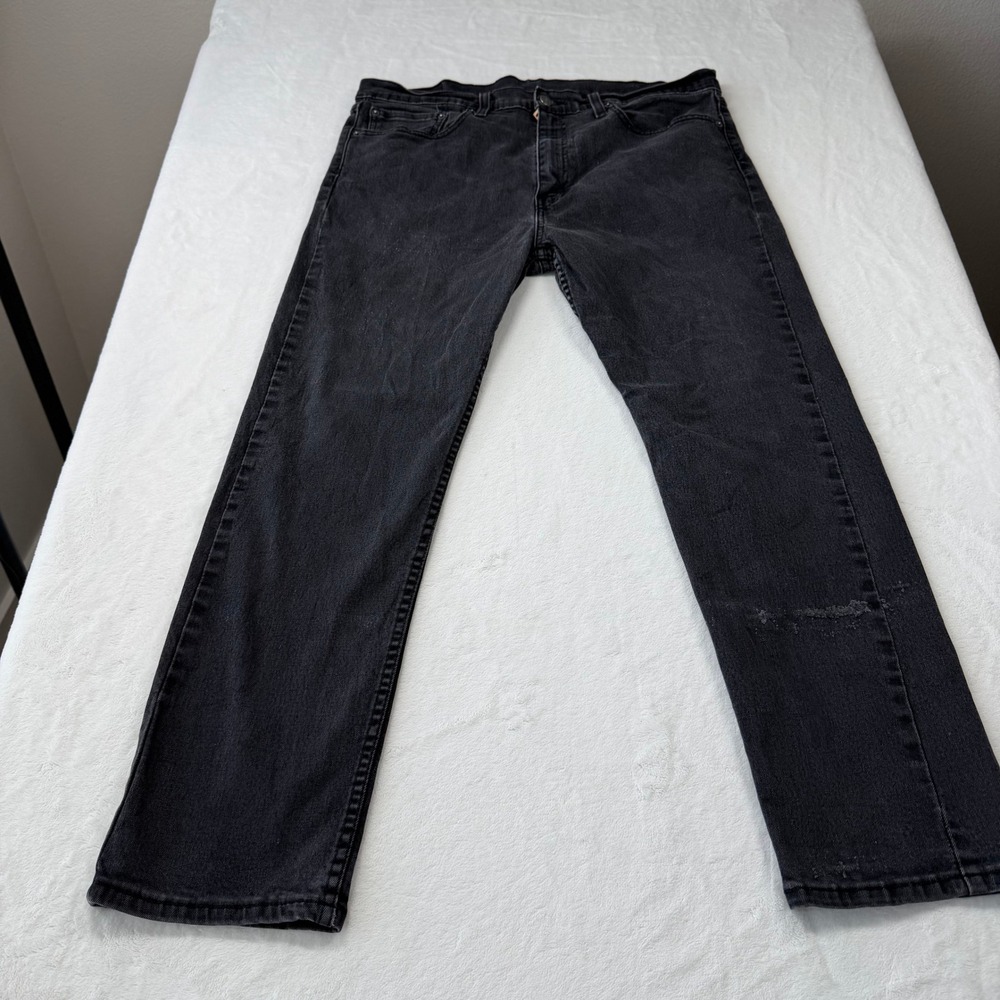 Levi's 502 Regular Taper Jeans Mens 36x30 Black Dark Wash Good WaterLess Denim